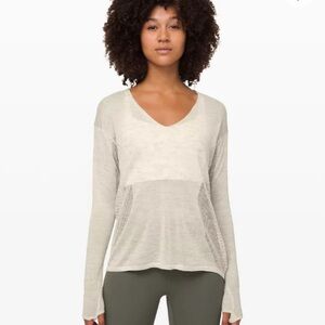 Lululemon Cream Long Sleeve Top